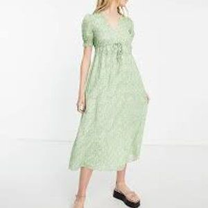 & Other Stories green drawstring waist midi dress